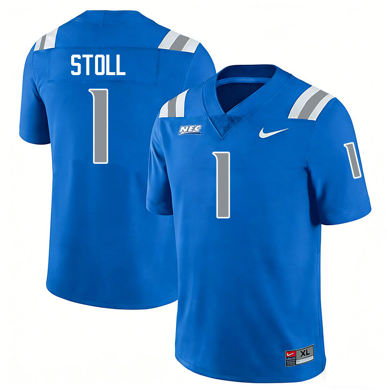 Central Connecticut Blue Devils #1 Jack Stoll College Football Jerseys,Uniforms-Blue